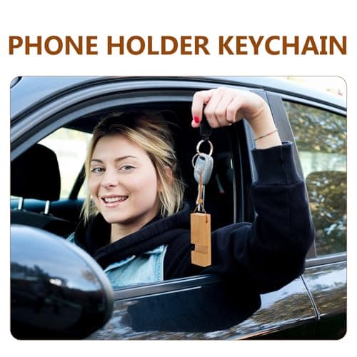 Hoement Cellphone Stand Keychain Mini Phone Holder Portable Travel Home — view 3