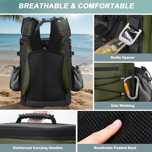 YOUNGOA 30L Cooler Backpack, Large Insulated Leakproof Cool Bag Rucksack — view 4