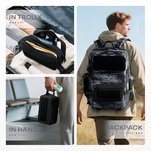 BAGZY Tactical Toiletry Bag for Men Hygiene Bag EDC Military Tool Molle Pouches Small Dopp Kit Mens Shaving Kit Travel Shower Bags Shaving Travel Bags for Toiletries Black — view 6