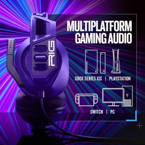 RIG 300 PRO HC Multiplatform Universal Gaming Headset for Xbox, PlayStation, Windows 10/11 PC, Nintendo Switch - Dolby Atmos Activation Code for Xbox/PC - Limited Edition Cosmic Purple — view 3