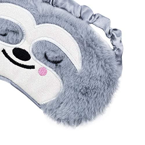 Eye Mask for Sleeping, Ulife Mall Cute Sloth Funny Animal Soft Fluffy Plush Sleep Mask Novelty Blindfold Breathable Silk Eye Cover for Women Men Girls Night Nap Travel Meditation - Sloth — view 3