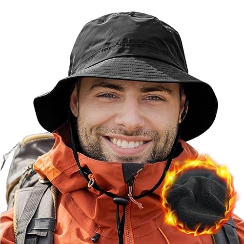 Comhats Waterproof Winter Bucket Rain Hat for Men Women 94560 Black XL/XXL