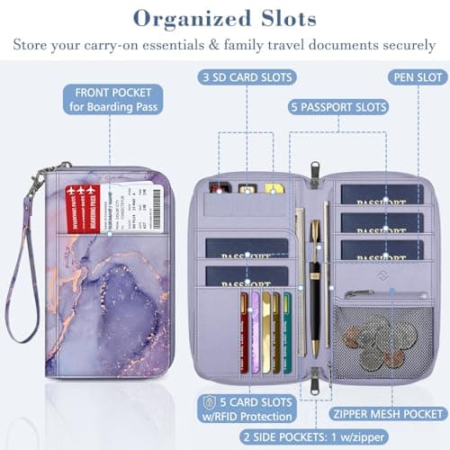 FINTIE Passport Holder Travel Wallet for Family — view 4