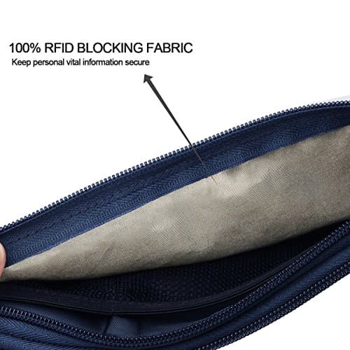 Ryaco Travel Money Belt, Slim RFID‑Blocking Hidden Waist Pouch, Dark Blue — view 2