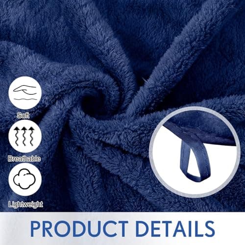 SmoothNovelty 4 Pack Bath Sheets 40 x 80 Inch Jumbo Extra Large Towels Set Oversized Quick Dry Coral Fleece Absorbent and Soft Lightweight Towels for Home Gym Travel Beach Spa Pool Hotel (Navy) — view 6