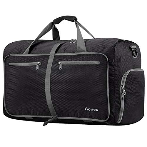 Gonex Foldable Travel Duffle Bag, 60L Lightweight with Shoe Compartment