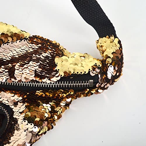 LA HUATE Women's Sparkly Sequin Fanny Packs Glitter Waist Bag Adjustble Buckle Belt Bag Shiny Bum Bag Sling Shoulder Chest Bag — view 6