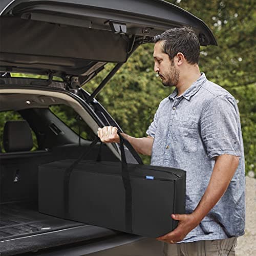 INFANZIA 100L Travel Duffle Bag - 36 Inch Large Sports Duffel Lightweight Foldable Holdall Bag Luggage Storage Bags with Upgraded Zipper for Gym Camping, Sturdy & Water Resistant, Black — view 2