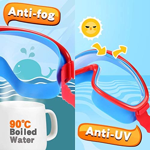 EasYoung 2-Pack Kids Swim Goggles, Swimming Goggles for Children and Early Teens from 3 to 15 Years Old, Wide Vision, Anti-Fog, Waterproof, UV Protection — view 4