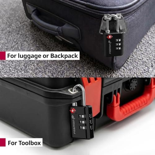 Fosmon TSA Accepted Luggage Locks, Open Alert Indicator 3 Digit Combination Padlock Codes Alloy Body for Travel Bag, Suit Case, Lockers, Gym, Bike Locks or Other (2 Pack) — view 5