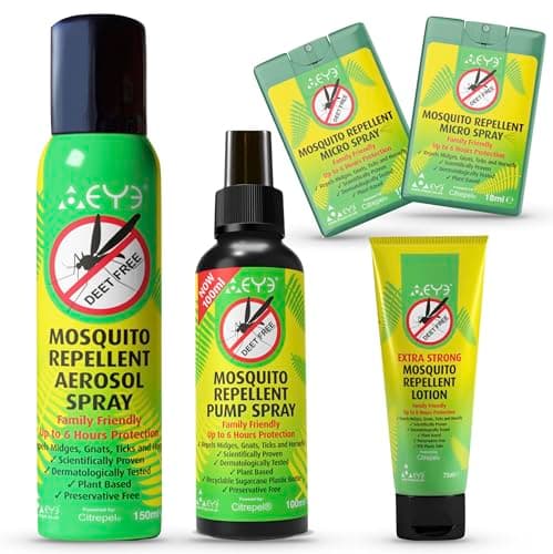 THEYE Mosquito Repellent Extreme Traveller Pack - Natural, Preservative Free - Family Friendly Insect Repellent DEET Free - Maximum Strength Tick & Midge Repellent Travel Pack