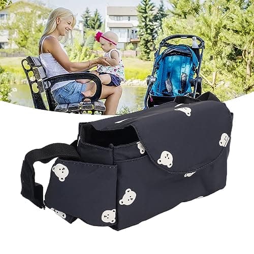 Baby Stroller Bag 15 Compartment Large Capacity Storage Organizer (Black) — view 3