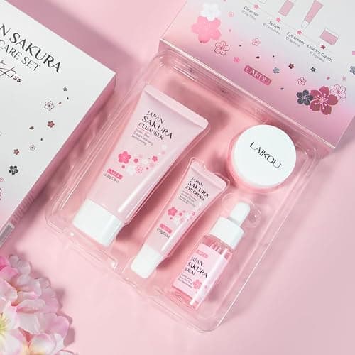 LAIKOU Sakura Skincare Set, 4Pcs TSA-friendly Size Skin Care Sets & Kits — view 3