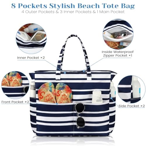 WORPICE Large Waterproof Beach Tote Bag — view 4