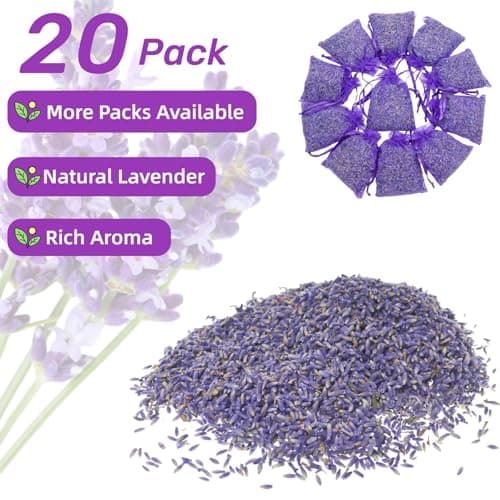 20 Pack French Lavender Sachets Fresh Scent for Closets Drawers Car — view 2