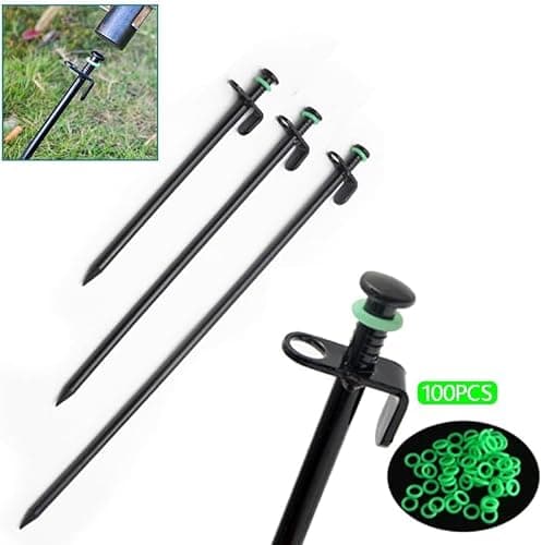 100PCS Tent Stake Rings, Glow In Dark Places,Outdoor Camping And Picnic Accessories,Green Silicone Fluorescent Tent Nail Rings,Suitable For Tent Stakes And Camping Nails — view 5