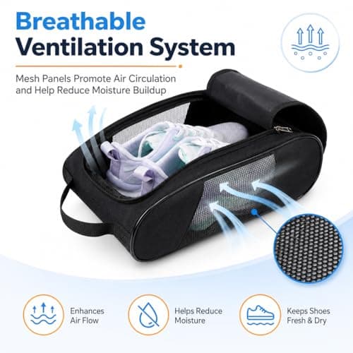 Shoe Bag 37x24cm, Waterproof Breathable Boot Pouch Football & Golf Shoes — view 6