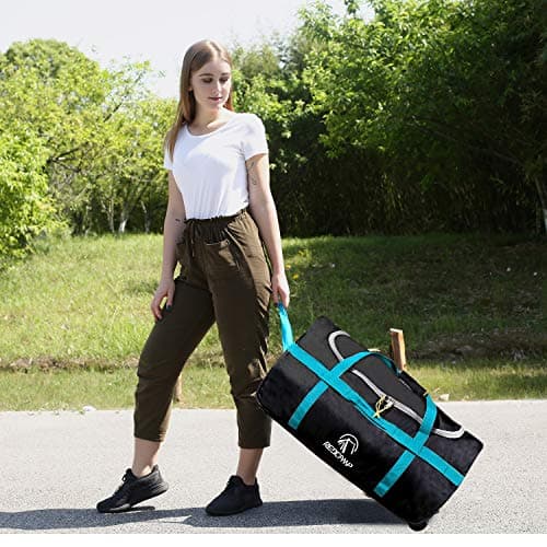 REDCAMP 85L Holdall with Wheels, Foldable Wheeled Duffle Travel Bag,Black — view 3