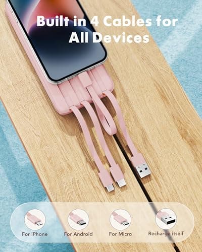 Charmast 22.5W Fast Charging Power Bank, 4 Cables Portable Charger 20000mAh — view 2