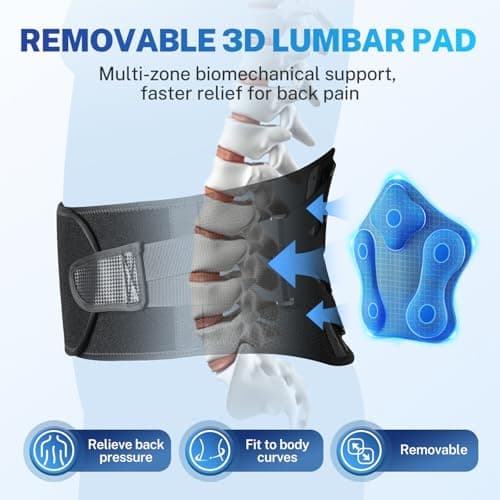 Fitomo Lumbar Support Belt, Carbon Fiber Back Support Pain Relief — view 2