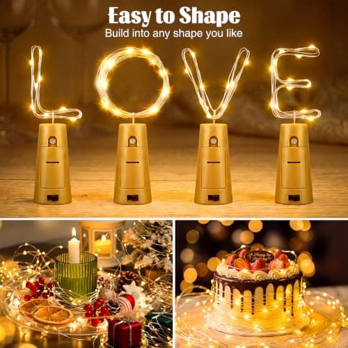 btfarm 6 Pack Bottle Lights with Cork 2M 20LED Fairy Light Battery Operated — view 3