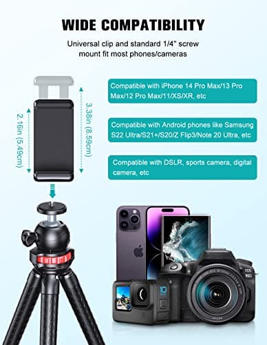 CIRYCASE Phone Tripod, Flexible Tabletop & Travel Tripods, Wireless Remote — view 6