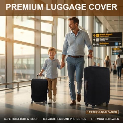 26-28 Inch Black Elastic Suitcase Cover Travel luggage Case Protector — view 5