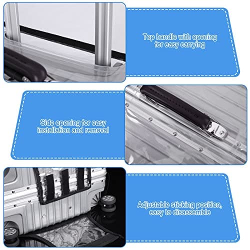 Chudian 2 Pieces Clear PVC Suitcase Cover, 30 Inch Waterproof Luggage Cover Clear Protective Luggage Cover Dustproof Luggage Covers Protectors for Suitcases Travel Luggage — view 6