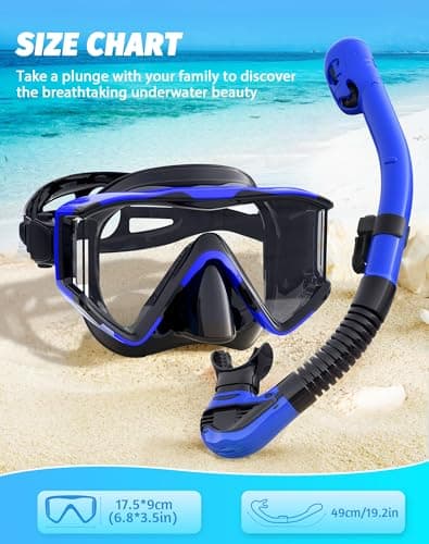 Zeligerstar Snorkel Set Adults, 3 Window Panoramic Mask, Anti-Fog Dry Top — view 6