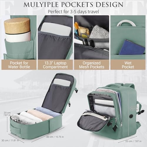 WOUIYO for Ryanair Cabin Bags 40x30x20 Underseat Travel Backpack 40x30x20 — view 4