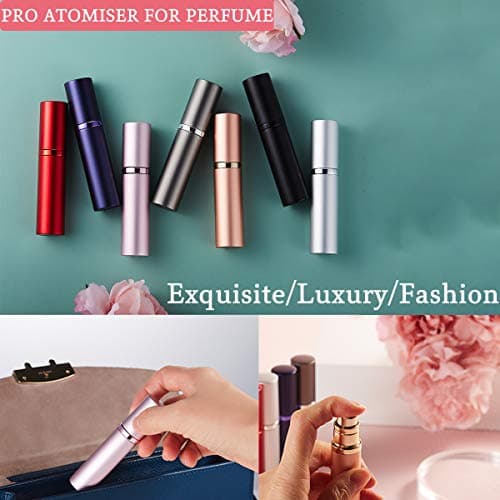 AsaNana Perfume Atomiser, Refillable & Travel Size Perfume Bottle, Leaking Proof,Bottom Pump without Funnel, Luxurious Small women and men, 5ml (Cla.-Red) — view 3