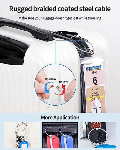 NTONPOWER P&O Cruise Luggage Tag Holders 4 Pcs Cruise Luggage Tags + 2 Pcs ID Card Luggage Tags for Suitcases with Zip Seal & Steel Loops Travel Vacation Accessories Cruise Necessities — view 6