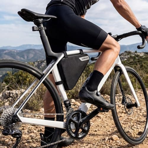 WilTec Bike Frame Bag, 23 x 6 x 20 cm with 1.8 Litre Capacity, Water-Repellent Frame Bag — view 2