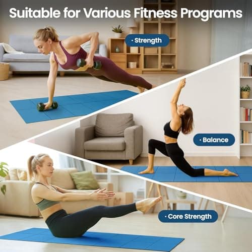 M.J COMFY-LIFE Travel Foldable Yoga Mat — 5mm Non-Slip Portable Exercise & Gym Mat for Yoga, Pilates, Travel & Fitness (Lightweight, Water-Resistant, Fits Backpack) — Unisex (Blue) — view 5
