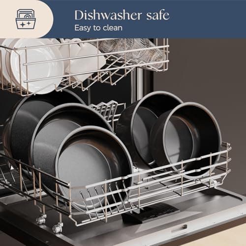Non Stick Pots and Pans Set 17 Piece, Induction Hob Pan Set with Removable Handle, Kitchen Stackable Ceramic Cookware Sets, Frying Pan Saucepan Saute Pan with Lids, Suitable for All Hob Types — view 5