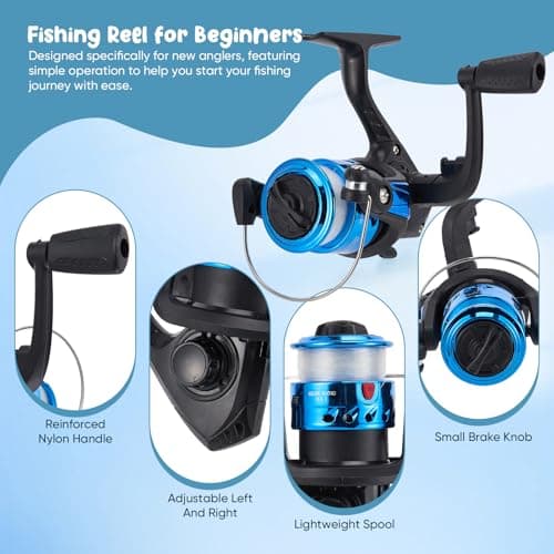 Kids Fishing Rod Set of 2, 1.8M/5.9FT Telescopic Fishing Rod and Spinning Reel Combo with Line, Spinning Reel, Lures Kits, Carry Bag, Travel Fishing Rods for Boys Girls Beginner Starter — view 6