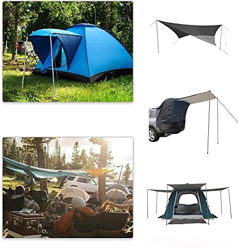 KOMCLUB Adjustable Tarp Poles Camping Tent Poles Stainless Steel Lightweight Tent Poles for Trap Sun Sails Canopy Awning Shelter Backpacking Hiking 78 in Set of 2 — view 4