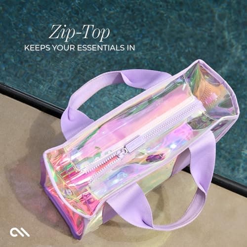 Case-Mate Soap Bubble Mini Beach Tote - Iridescent Beach Bag with Crossbody Strap for Women - Waterproof, Tip-Proof, Foldable & Washable - Tote Bag for Pool, Travel and Vacation - Small — view 5