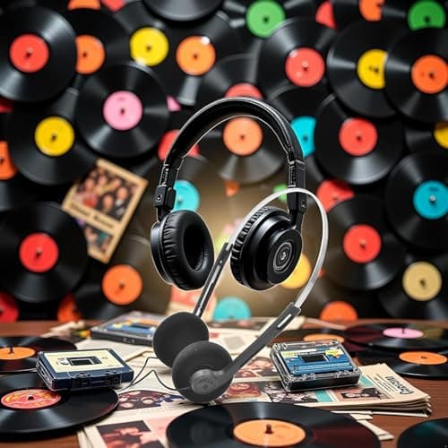 Ssmmam Retro Headphones Wired, Black Retro Over-Ear Earphones, Mini Stereo Lightweight Headphones with Cord, 80s 90s Vintage Headset Wired, Headphone for Most Mobile Phones Playback — view 4