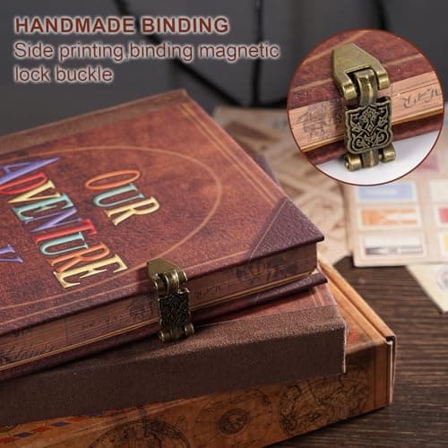 Our Adventure Book Leather Couples Scrapbook Photo Album - 164 Acid-Free Pages, Travel Journal for Anniversaries, Vacations & Date Nights, Pocket-Sized Memory Book, Romantic Gift for Him & Her — view 6