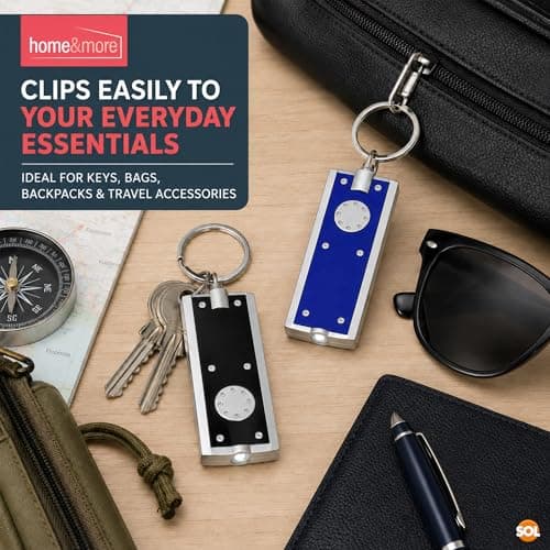 SOL 2pk Mini Keyring Torch - Small Bright Torch Keyring LED Keychain Light — view 6