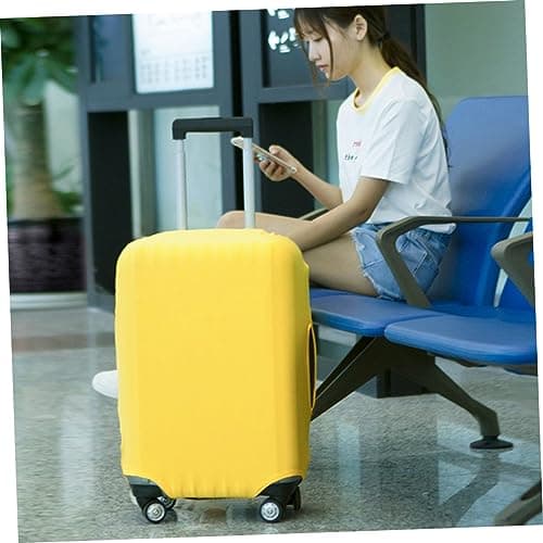 Suitcase Cover Elastic Stretch Fabric Protective Bag for 22-inch Yellow — view 5