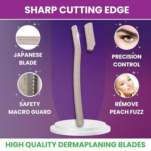 Dermaplaning Kit - Dermaplaning Oil and shaver Bundle - Complete Starter Pack for beginners - Dermaplane Razor (Wheatstraw, 12 Pack) — view 3