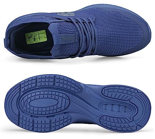Giniros Mens Trainers Mesh Lightweight Sport Casual Athletic Dark Blue 9.5 — view 3