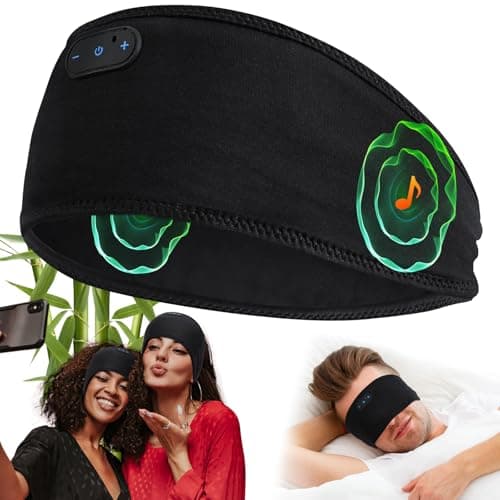 MUSICOZY Organic Bamboo Cotton Sleep Headphones for Side Sleepers