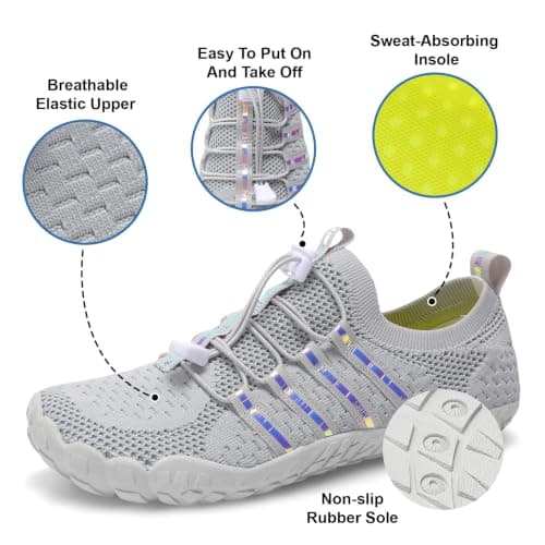 XIHALOOK Mens Womens Womens Hiking Shoes Quick Dry Barefoot Walking Shoes Beach Hiking Kayaking Surfing Training Shoes, E Grey, 44.5/46 EU — view 3
