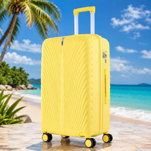 Fly Kite Luggage Carry On Cabin Suitcase 50 x 33 x 19 cm, 18 inch - 100% Polypropylene Hard Shell Aluminium Trolley Handle Real TSA Secure Lock 3 Digit 360° Smooth Detachable Wheels Yellow — view 4