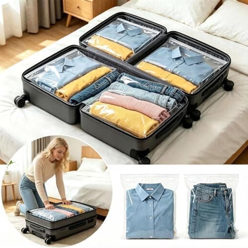 Ziplock Bags for Clothes, 25Pcs Large Clear Plastic Storage Bags 60x40cm — view 5