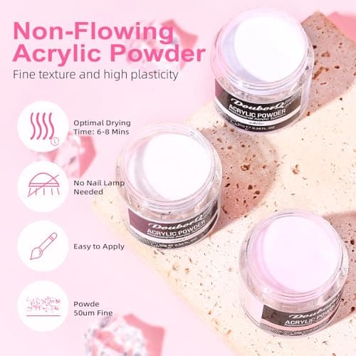 DouborQ Acrylic Nail Kit with Electric Nail Drill Nail Lamp,U V Nail Dryer Light Manicure ,False Nail Tips Starter Set Acrylic Nail Art Supplies for Beginner with Everything — view 6