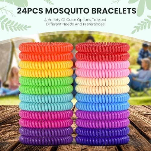 Asddage Mosquito Repellent Bracelet 24 Pack, DEET-Free, Natural Plant Oil — view 4